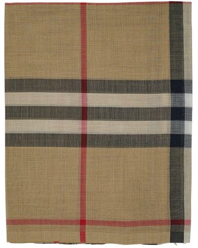 Burberry Scarf With Giant Check - Green
