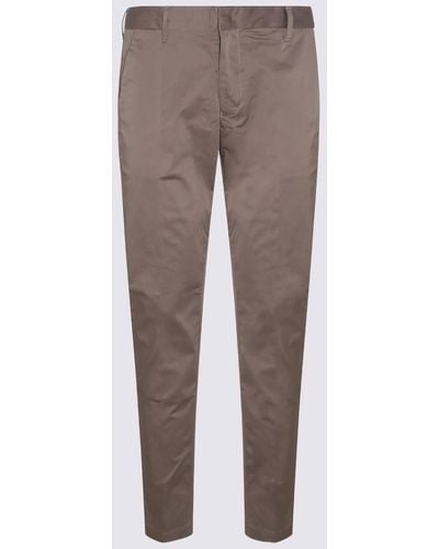 Emporio Armani Cotton Blend Trousers - Brown