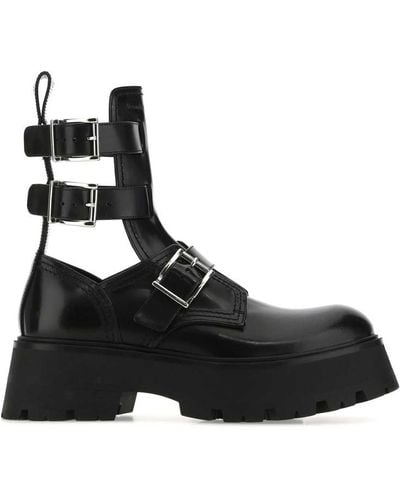 Alexander McQueen Rave Buckle Boots - Black
