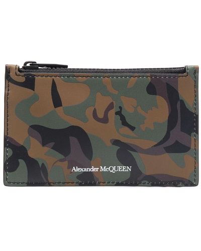 Alexander McQueen Camouflage Zip Coin Card - Gray