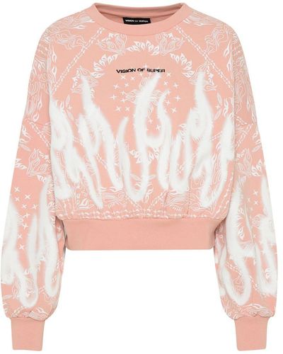 Vision Of Super Paisley Pattern Sweatshirt - Pink