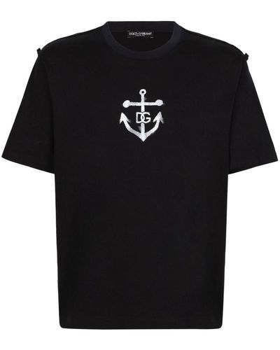 Dolce & Gabbana Logo Cotton T-shrt - Black