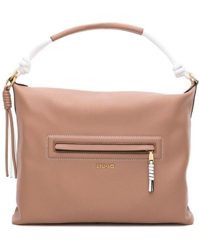 Liu Jo Synthetic Leather Tote Bag With Tassel - Brown