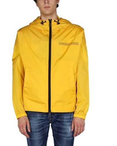 DSquared² Windbreaker With Logo - Yellow