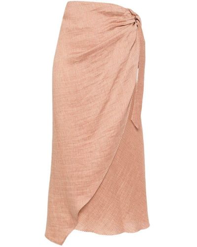 Alysi Striped Long Skirt - Pink