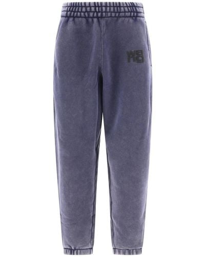 Alexander Wang Sweatpants With Rubberised Logo - Blue