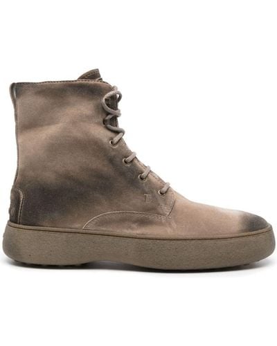 Tod's Gommino Suede Boots - Brown