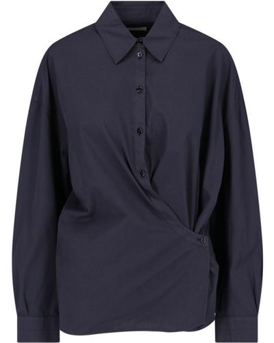 Lemaire Shirt With Asymmetrical Closure - Blue