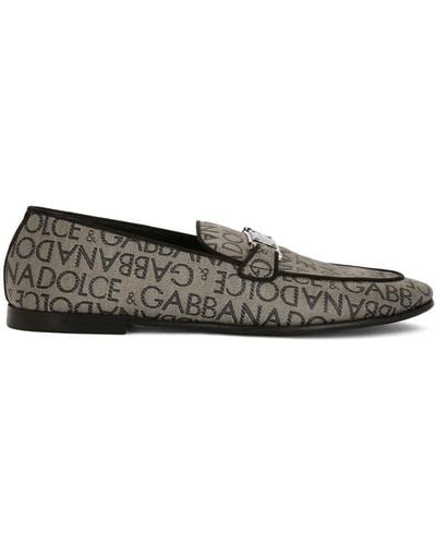 Dolce & Gabbana Slippers With Logo Plaque - Gray