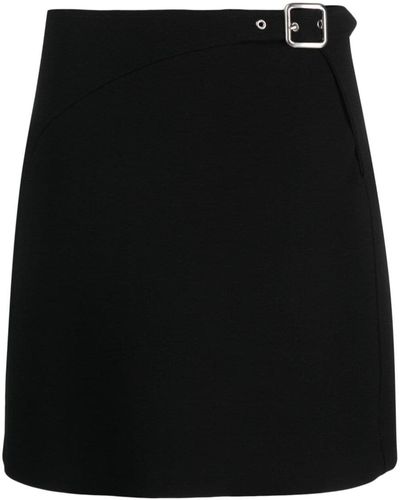 Jil Sander Belted Wool Miniskirt - Black