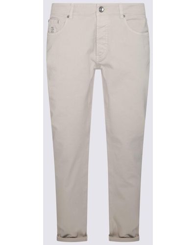 Brunello Cucinelli Beige Cotton Jeans - Grey