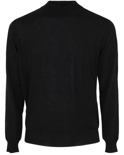 FILIPPO DE LAURENTIIS Royal Merino Long Sleeves High Neck Sweater - Black