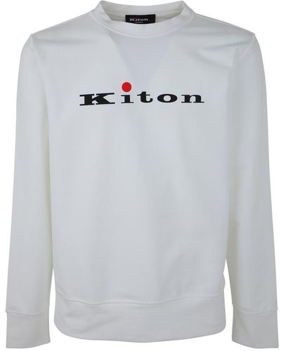 Kiton Crew Neck Cotton Sweater - Grey