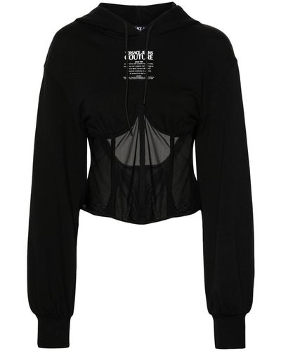 Versace Hoodie Bustier Warranty Sweatshirts - Black