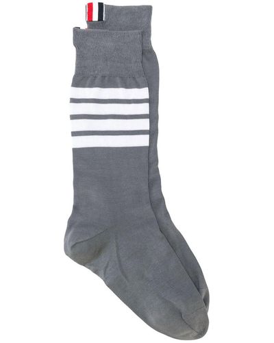 Thom Browne 4-bar Stripe Socks - Grey