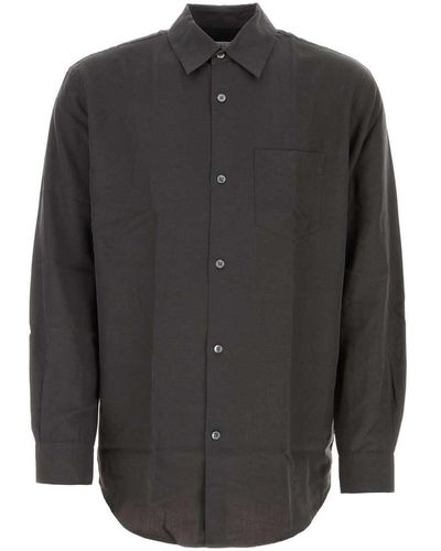Our Legacy Graphite Lyocell Blend Initial Shirt - Gray