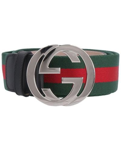 Gucci Web Belt With Double G Buckle - White