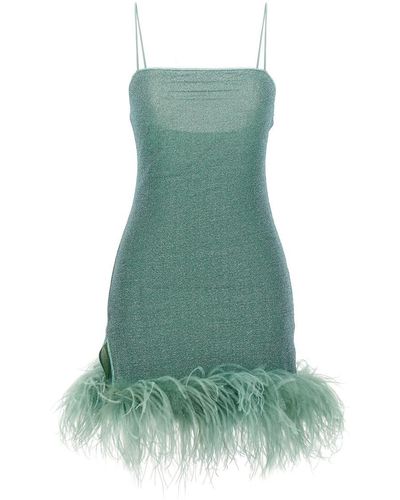 Oséree Ostrich Feather Dress, - Green