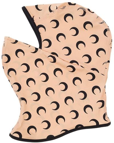 Marine Serre Balaclava With All-over Moon Printed Motif In Polyamide - Pink