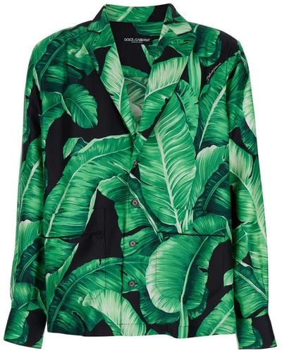Dolce & Gabbana Leaf Print Shirt - Green
