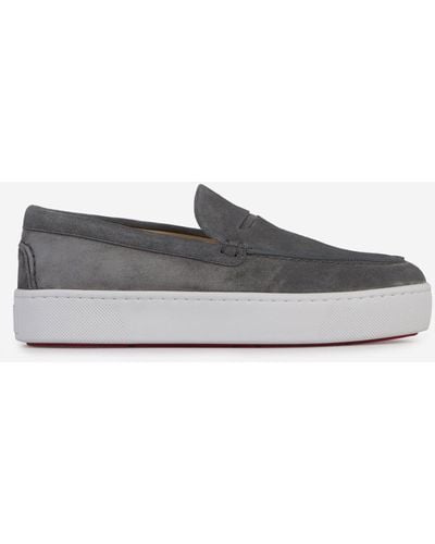 Christian Louboutin Leather Slip-on Sneakers - Gray