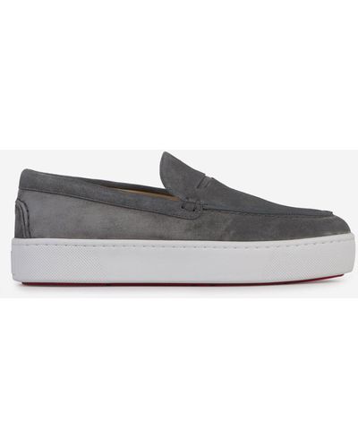 Christian Louboutin Leather Slip-on Trainers - Grey