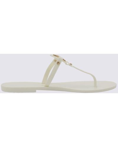 Tory Burch Ivory Rubber Miller Flats - White
