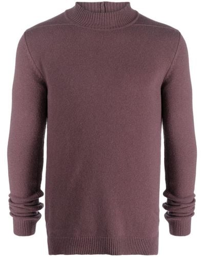 Rick Owens Mock-neck Knitted Sweater - Purple