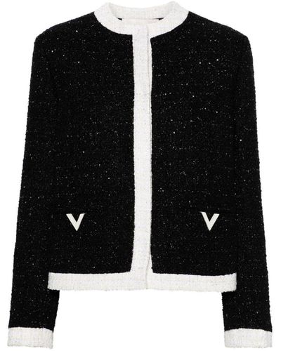 Valentino Tweed Short Jacket - Black