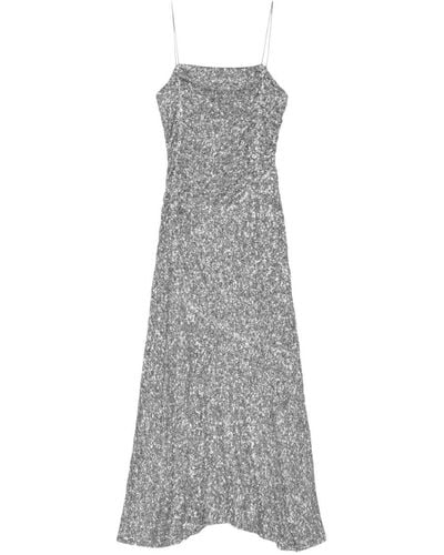 Ganni Sequin-embellished Maxi Dress - Gray