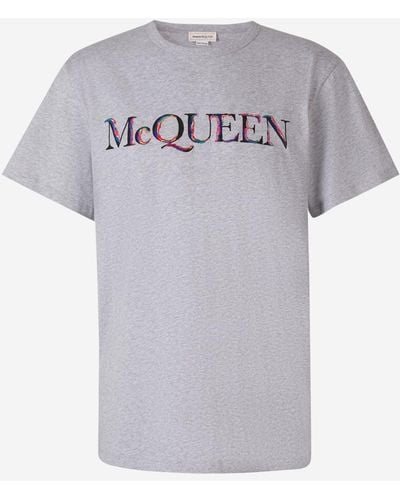 Alexander McQueen Printed Logo T-shirt - Gray