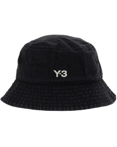 Y-3 Washed Twill Bucket Hat With - Black