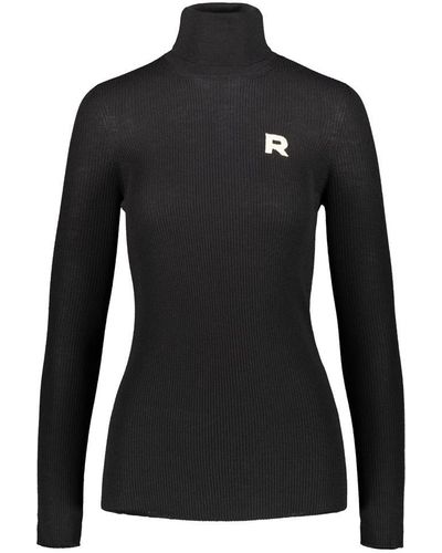 Rochas Turtle Neck In Ribbed Fine Wool Clothing - Black
