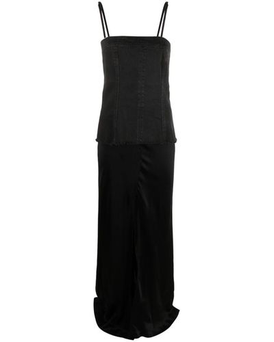 Blumarine Layered Sleeveless Maxi Dress - Black