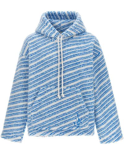 JW Anderson Logo Embroidered Hoodie Sweatshirt - Blue