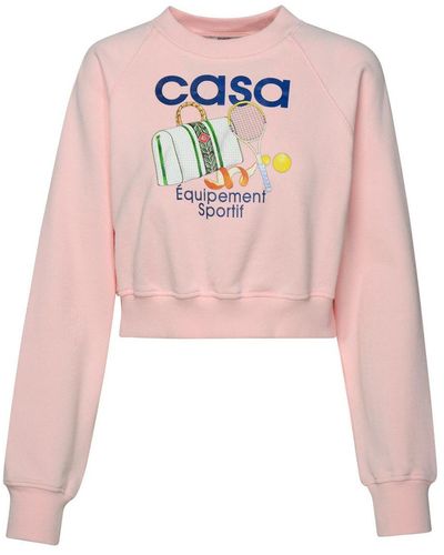 Casablancabrand 'equipement Sportif' Pink Organic Cotton Sweatshirt