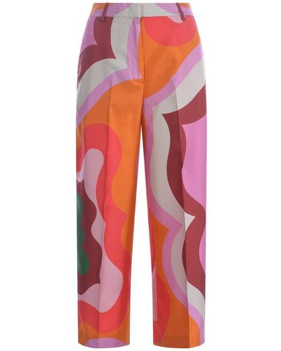 Etro Pants "Color Block" - Red