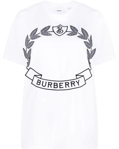 Burberry Logo-print Cotton T-shirt - Blue