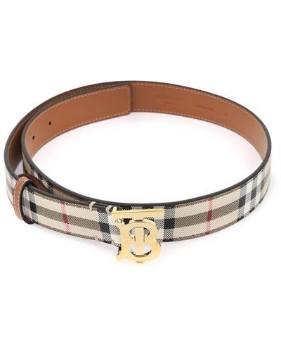Burberry Perforated Monogram Motif Leather Wide TB Belt Black