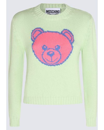 Moschino Light Green Cotton Teddy Bear Sweatshirt