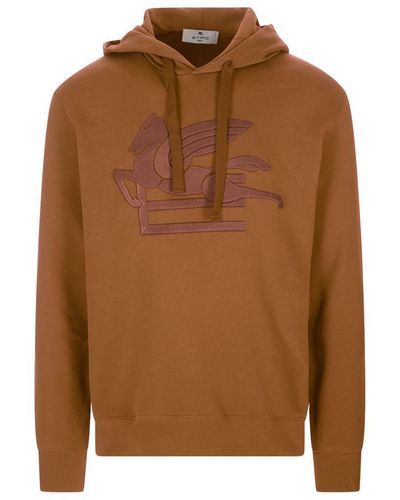 Etro Hoodie With Logo - Brown