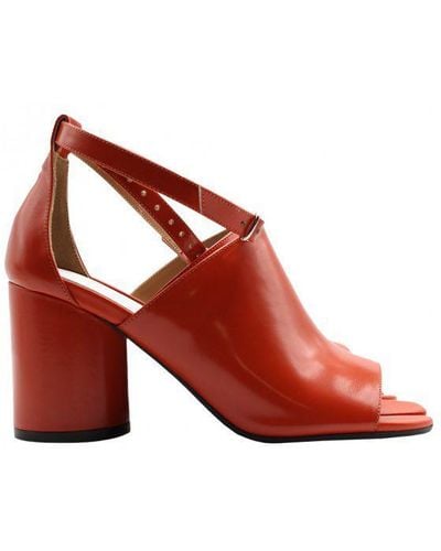Maison Margiela Tabi Leather Sandals Shoes - Red