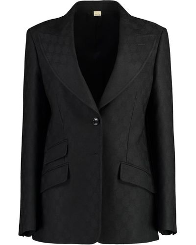 Gucci Wool Jacquard Jacket - Black