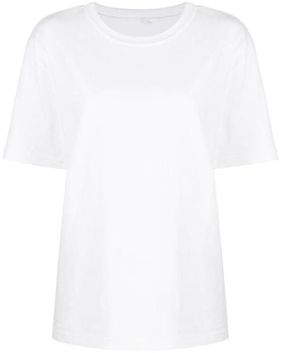 Alexander Wang Essential Jersey Short Sleeve Tee With Puff Logo And Bound Neck - White
