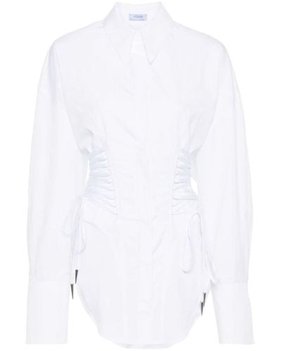 Mugler Lace-detailed Cotton Shirt - White