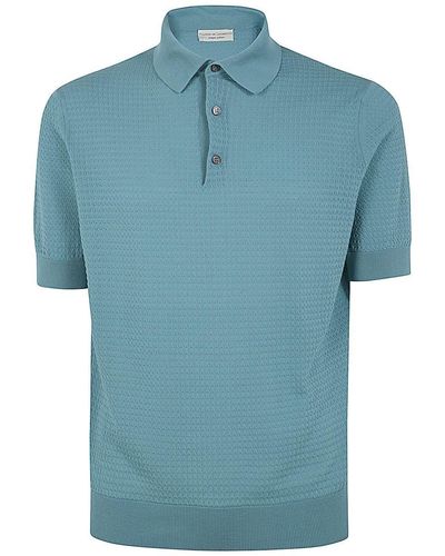 FILIPPO DE LAURENTIIS Short Sleeves Three Buttons Polo Shirt - Blue