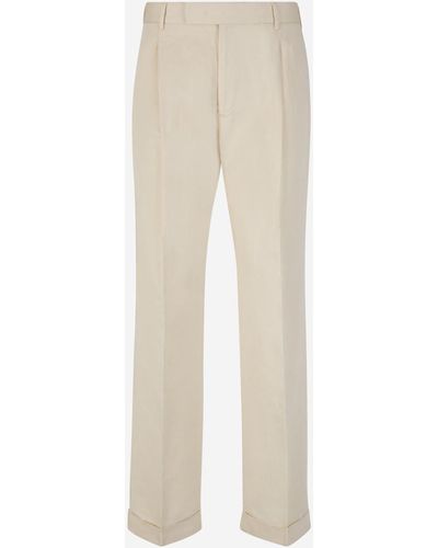 PT01 Cotton Formal Trousers - Natural