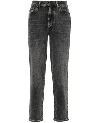 7 For All Mankind Malia Luxe Denim Jeans - Gray