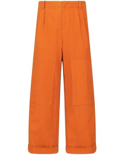Etro Cotton Wide-leg Pants - Orange