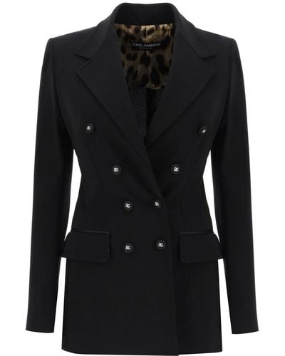 Dolce & Gabbana Turlington Jacket In Milano Stitch - Black